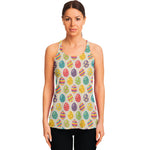 Colorful Cute Easter Eggs Pattern Print Women's Racerback Tank Top