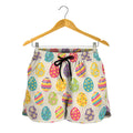 Colorful Cute Easter Eggs Pattern Print Women's Shorts