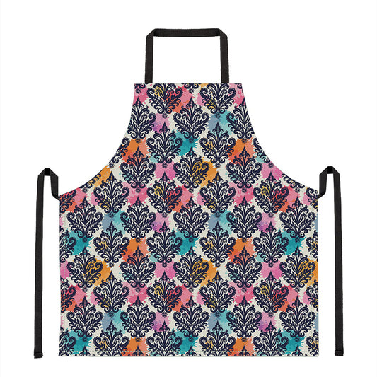 Colorful Damask Pattern Print Apron