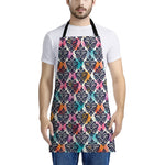 Colorful Damask Pattern Print Apron