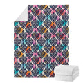 Colorful Damask Pattern Print Blanket