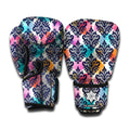 Colorful Damask Pattern Print Boxing Gloves