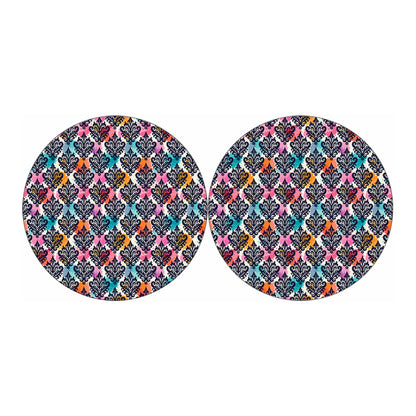 Colorful Damask Pattern Print Car Coasters