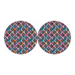 Colorful Damask Pattern Print Car Coasters