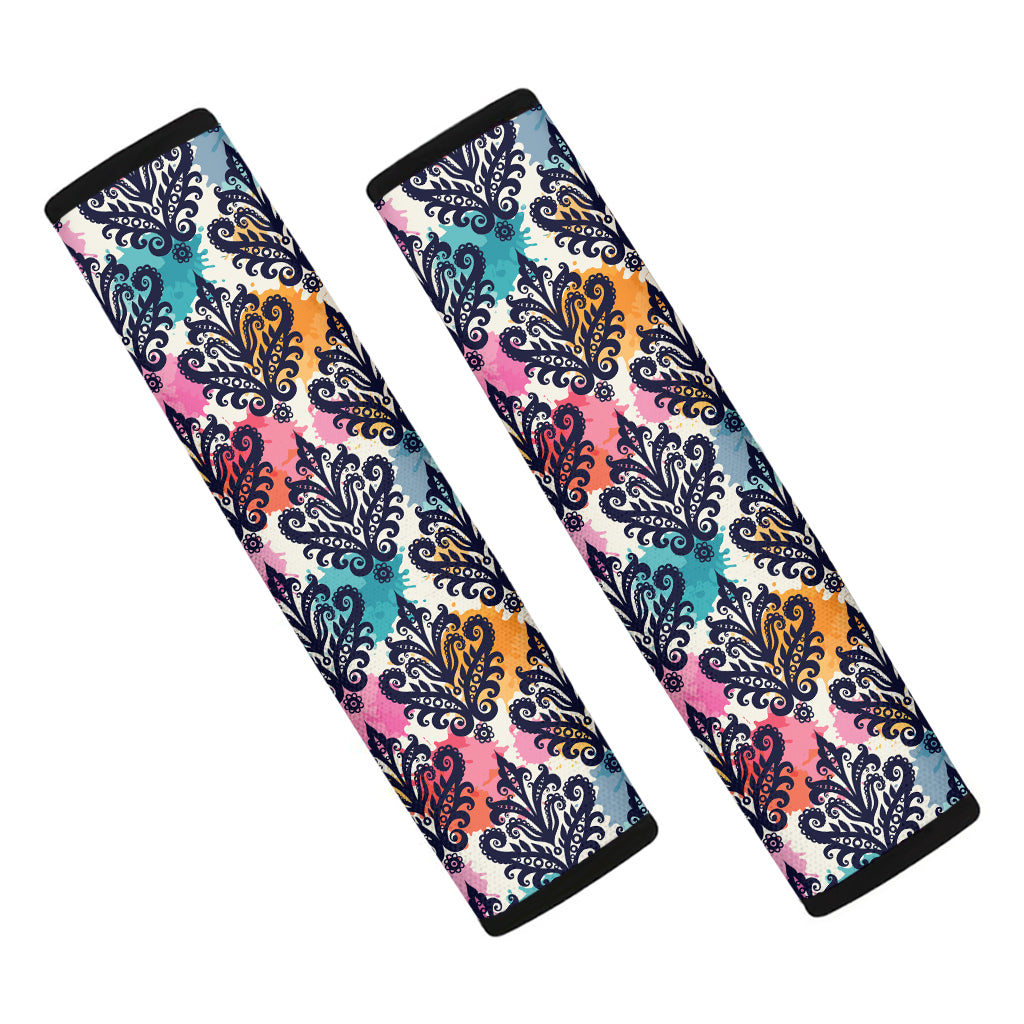 Colorful Damask Pattern Print Car Seat Belt Covers