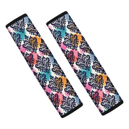 Colorful Damask Pattern Print Car Seat Belt Covers