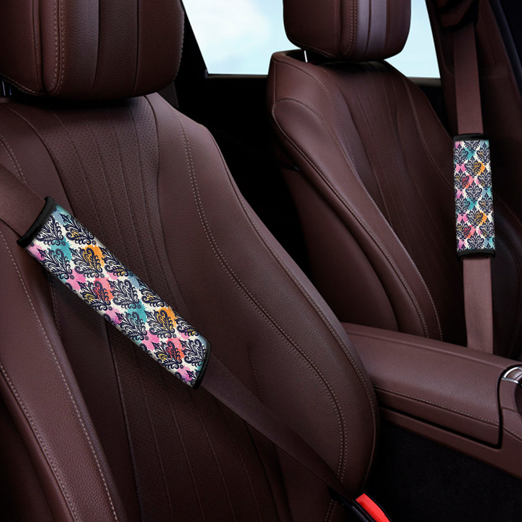 Colorful Damask Pattern Print Car Seat Belt Covers