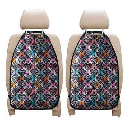 Colorful Damask Pattern Print Car Seat Organizers
