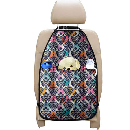 Colorful Damask Pattern Print Car Seat Organizers
