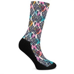 Colorful Damask Pattern Print Crew Socks