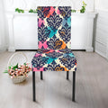 Colorful Damask Pattern Print Dining Chair Slipcover