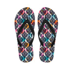 Colorful Damask Pattern Print Flip Flops