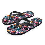 Colorful Damask Pattern Print Flip Flops