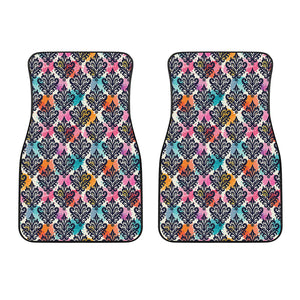 Colorful Damask Pattern Print Front Car Floor Mats