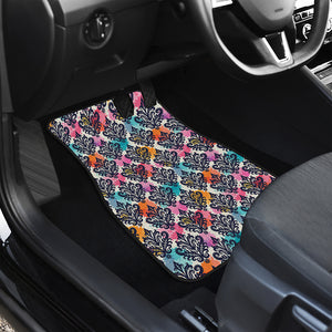 Colorful Damask Pattern Print Front Car Floor Mats