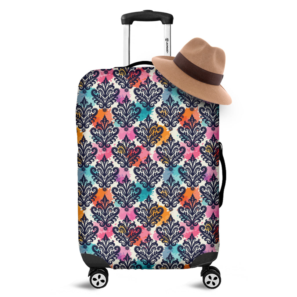 Colorful Damask Pattern Print Luggage Cover
