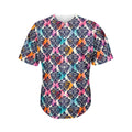 Colorful Damask Pattern Print Men's Baseball Jersey