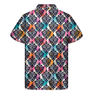 Colorful Damask Pattern Print Men's Short Sleeve Shirt