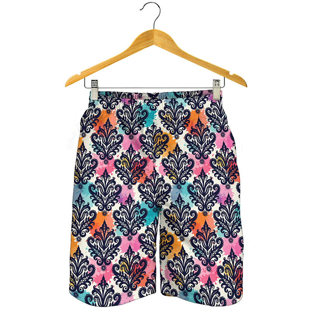 Colorful Damask Pattern Print Men's Shorts
