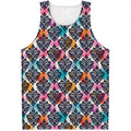 Colorful Damask Pattern Print Men's Tank Top