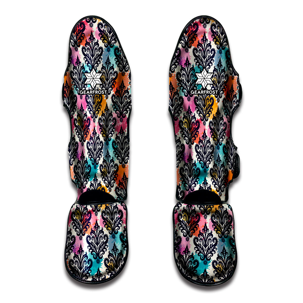 Colorful Damask Pattern Print Muay Thai Shin Guard
