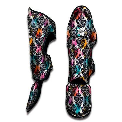 Colorful Damask Pattern Print Muay Thai Shin Guard