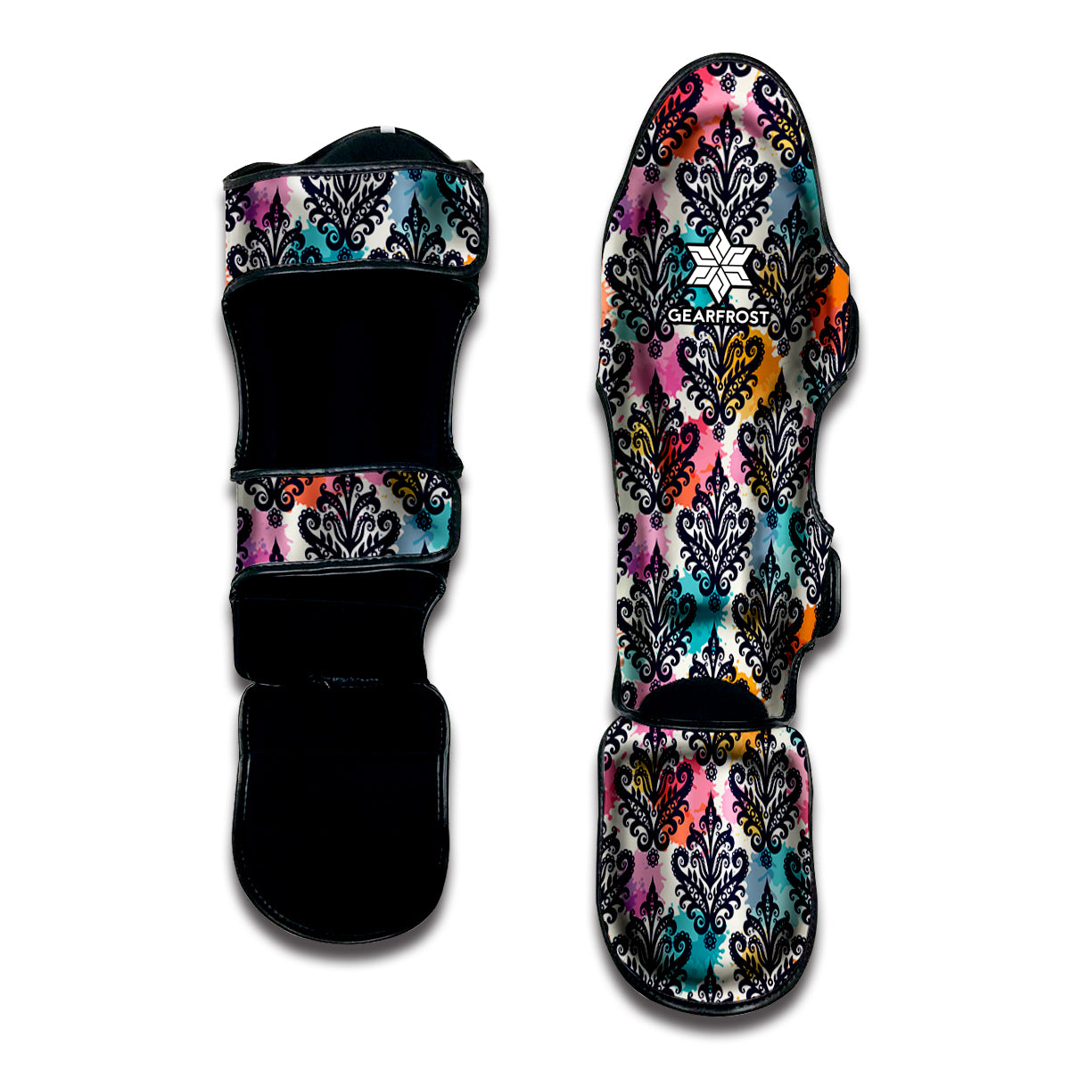 Colorful Damask Pattern Print Muay Thai Shin Guard