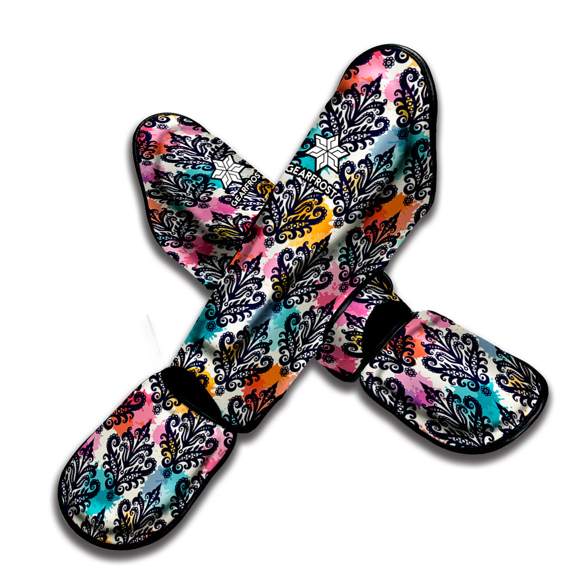 Colorful Damask Pattern Print Muay Thai Shin Guard