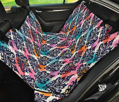 Colorful Damask Pattern Print Pet Car Back Seat Cover