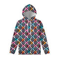 Colorful Damask Pattern Print Pullover Hoodie