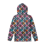 Colorful Damask Pattern Print Pullover Hoodie