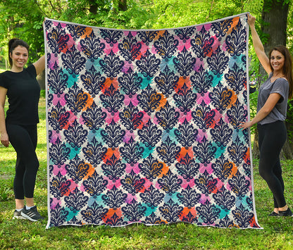 Colorful Damask Pattern Print Quilt