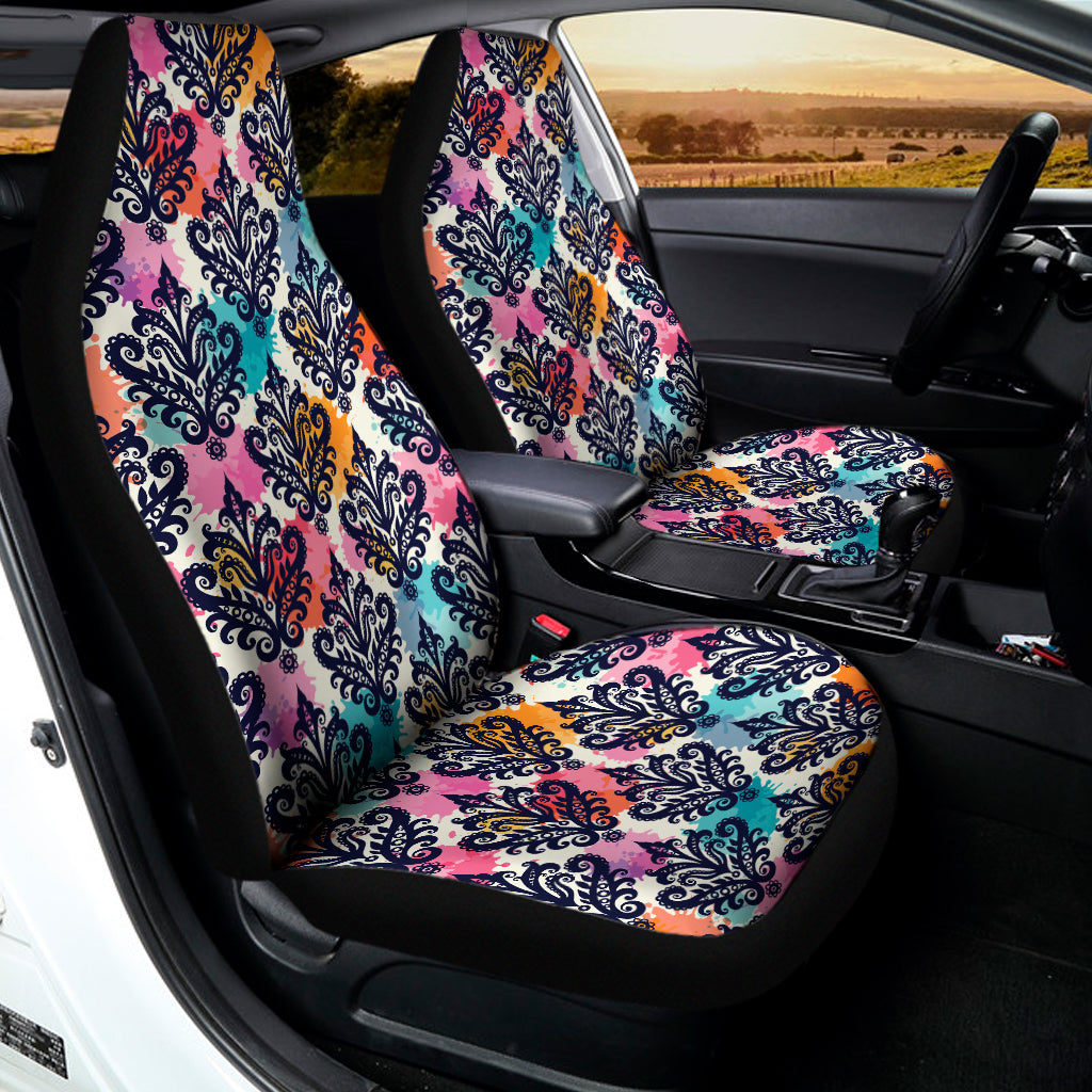 Colorful Damask Pattern Print Universal Fit Car Seat Covers