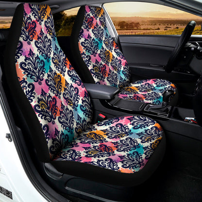Colorful Damask Pattern Print Universal Fit Car Seat Covers