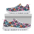 Colorful Damask Pattern Print White Running Shoes