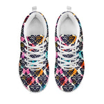 Colorful Damask Pattern Print White Sneakers