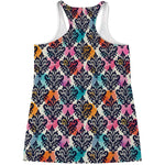 Colorful Damask Pattern Print Women's Racerback Tank Top