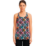Colorful Damask Pattern Print Women's Racerback Tank Top