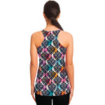 Colorful Damask Pattern Print Women's Racerback Tank Top
