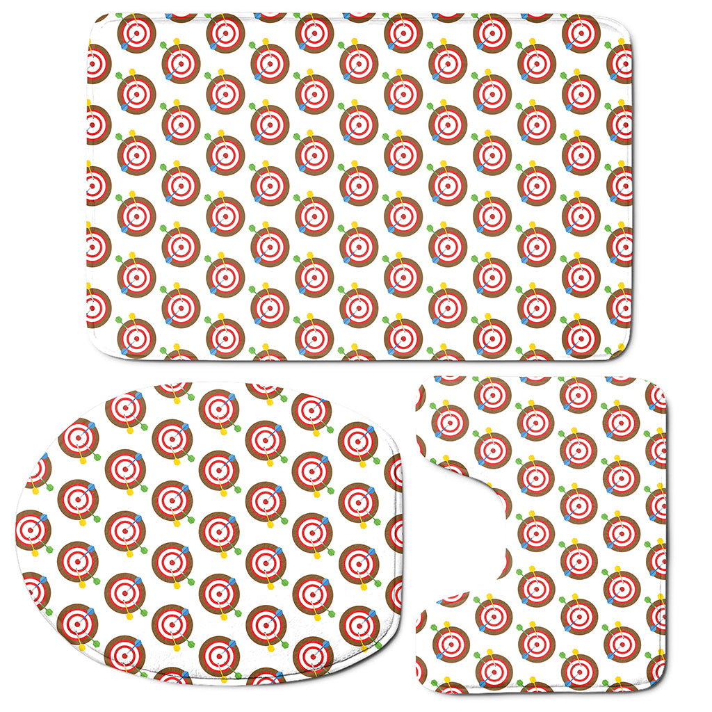 Colorful Darts And Dartboard Print 3 Piece Bath Mat Set