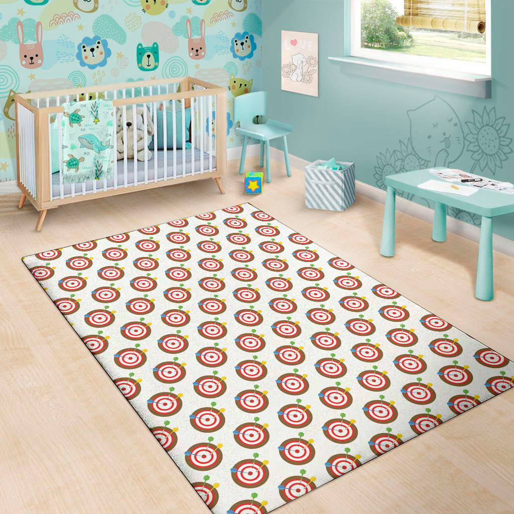 Colorful Darts And Dartboard Print Area Rug