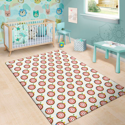Colorful Darts And Dartboard Print Area Rug