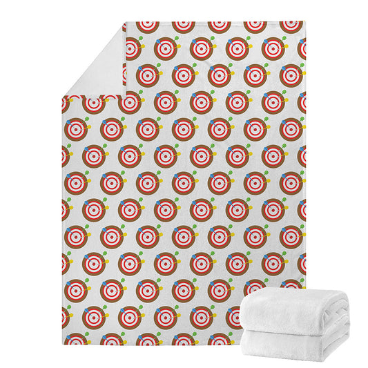 Colorful Darts And Dartboard Print Blanket