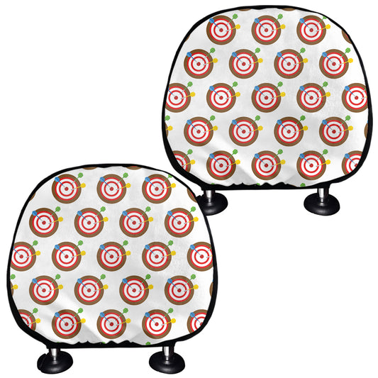 Colorful Darts And Dartboard Print Car Headrest Covers