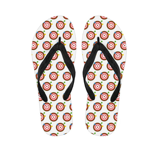 Colorful Darts And Dartboard Print Flip Flops
