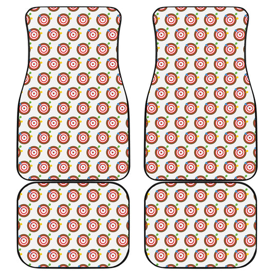 Colorful Darts And Dartboard Print Front and Back Car Floor Mats