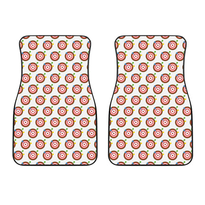 Colorful Darts And Dartboard Print Front Car Floor Mats