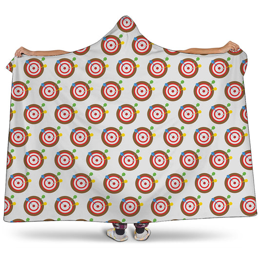 Colorful Darts And Dartboard Print Hooded Blanket