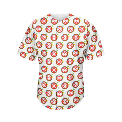 Colorful Darts And Dartboard Print Men's Baseball Jersey
