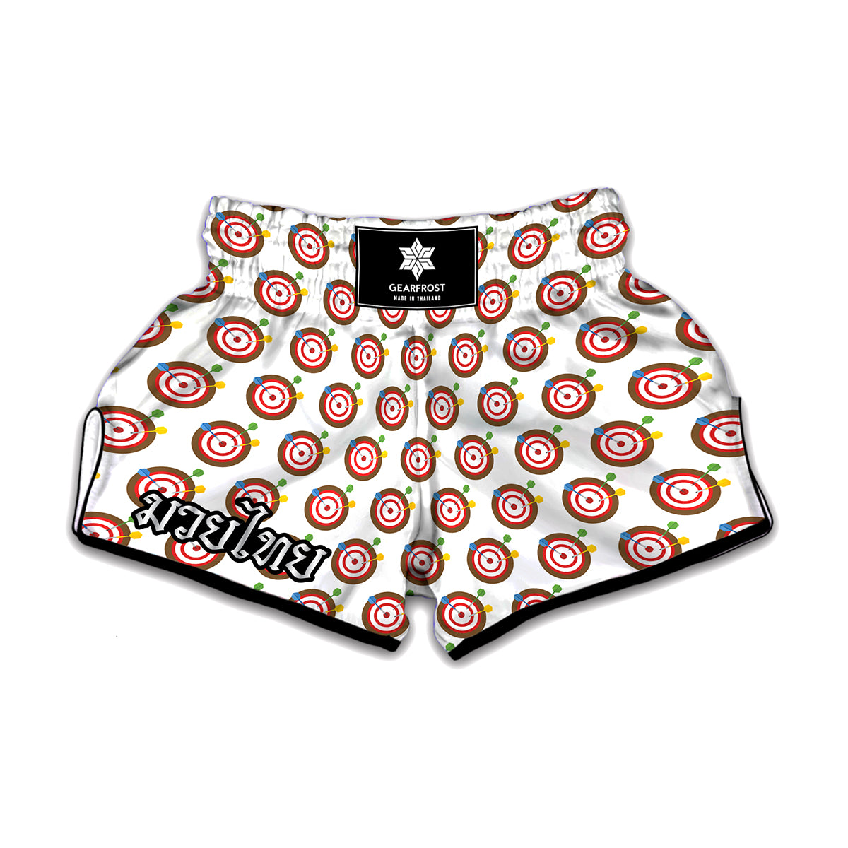 Colorful Darts And Dartboard Print Muay Thai Boxing Shorts